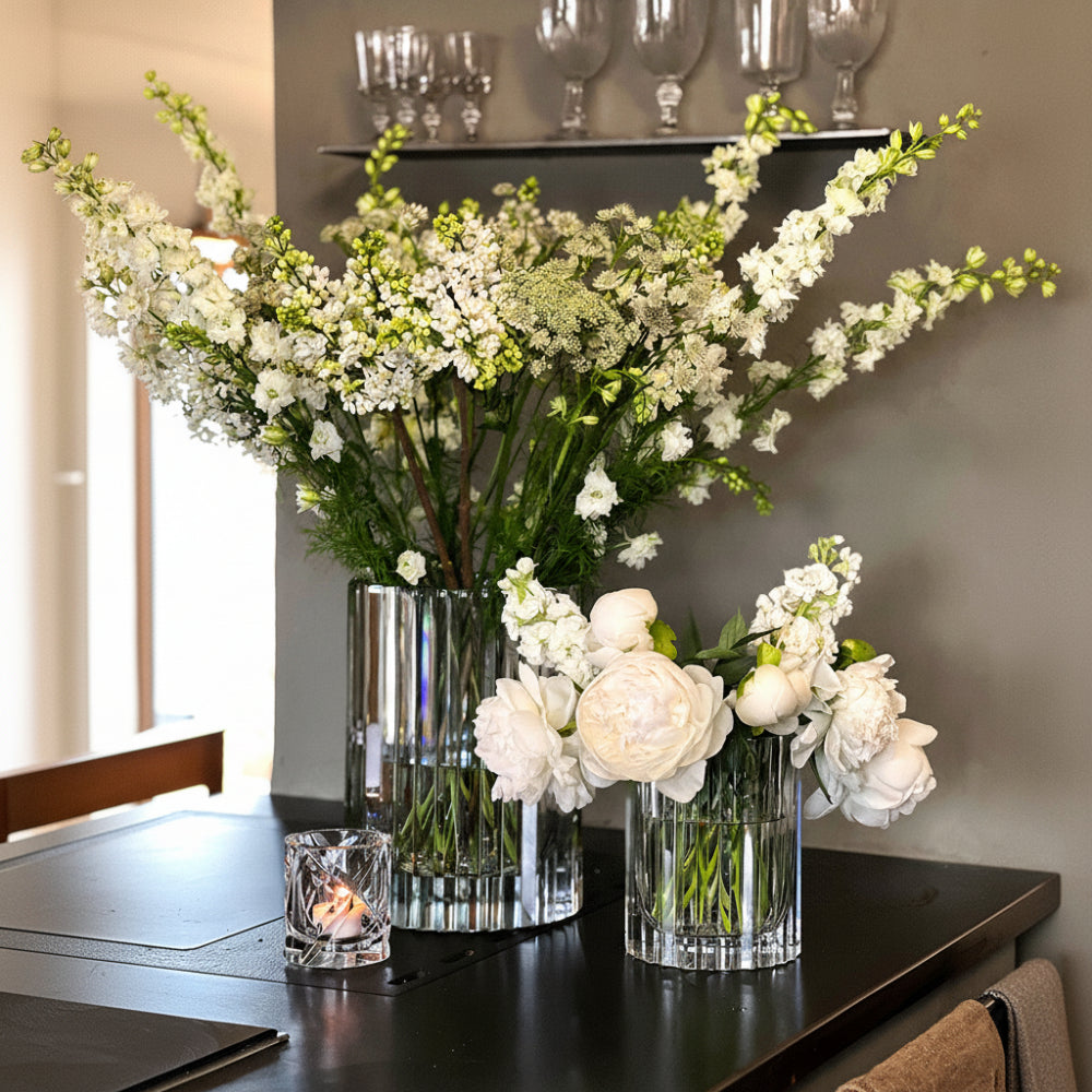 Hurricane Crystal Lamp Medium – Clear Candle Holder