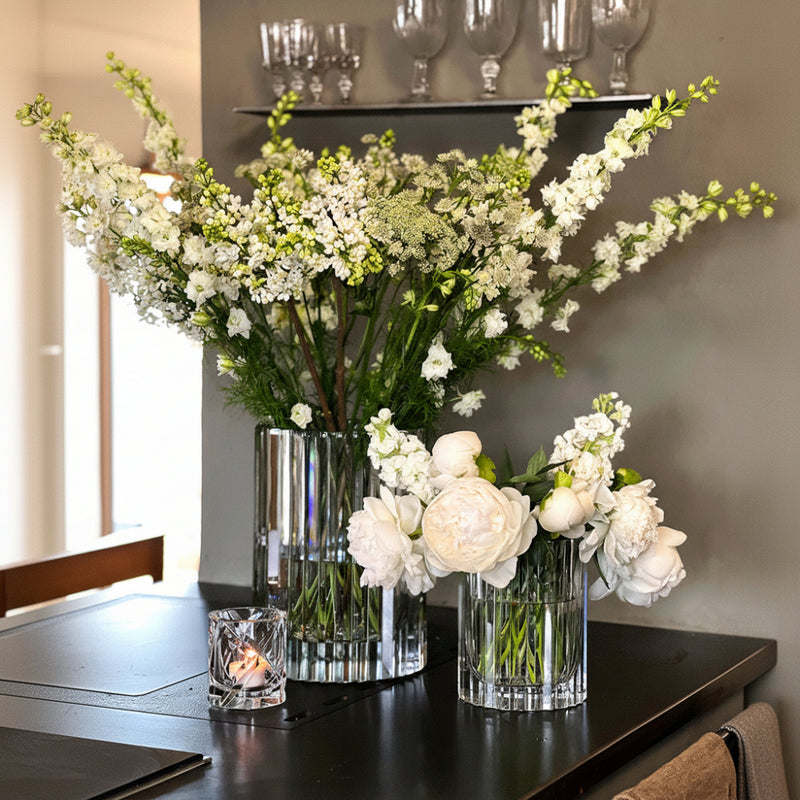 Hurricane Crystal Lamp Medium – Clear Candle Holder