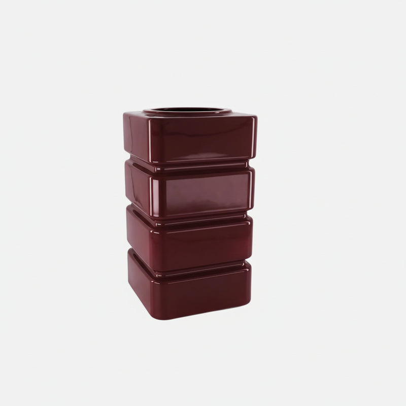 Burgundy ceramic vase