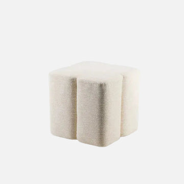 Fiori Pouf in Cream Woven Fabric