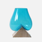 Travertine Marble Base with Melted Glass