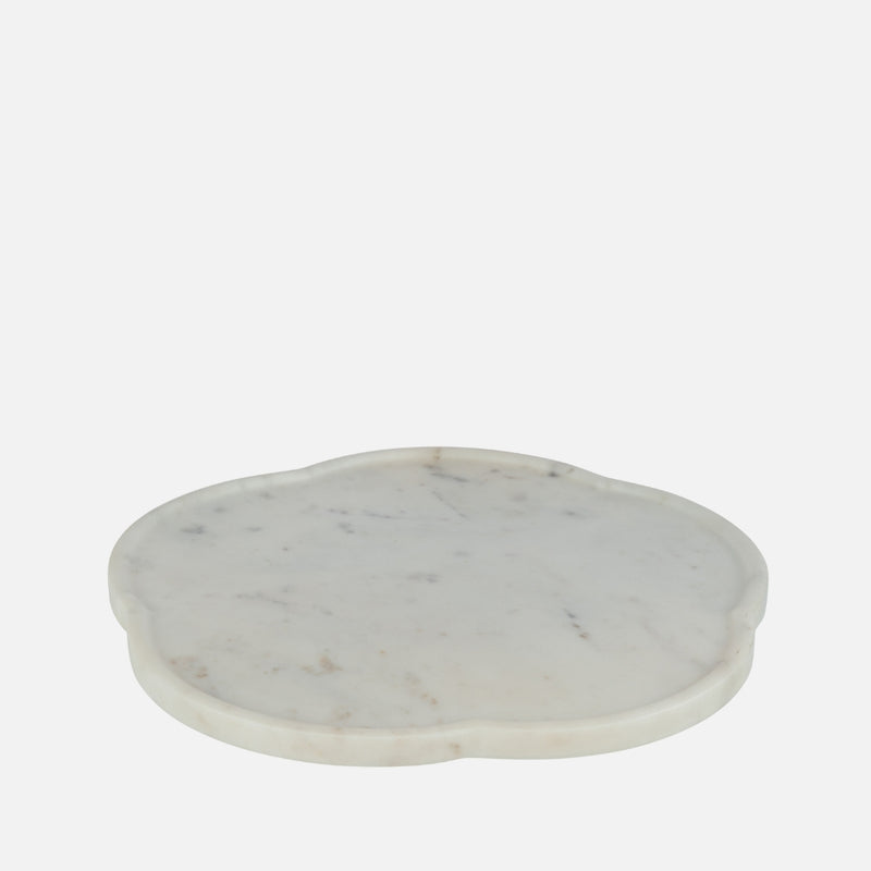 Rotating Marble Flower Tray – White Stone Centerpiece