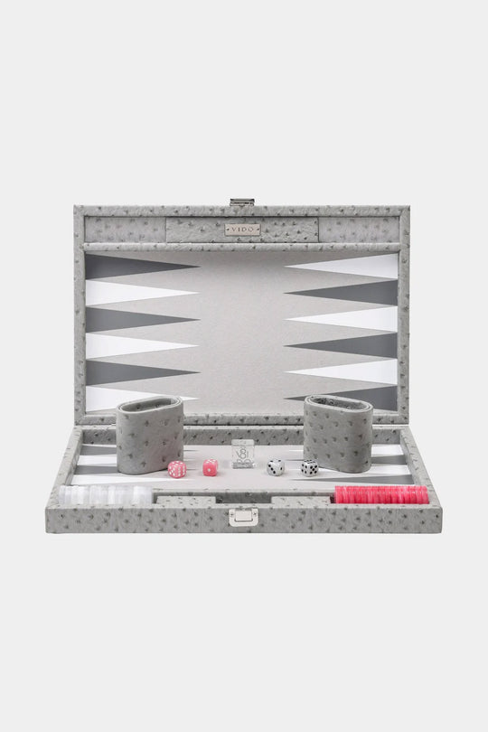 Grey Ostrich Medium Backgammon