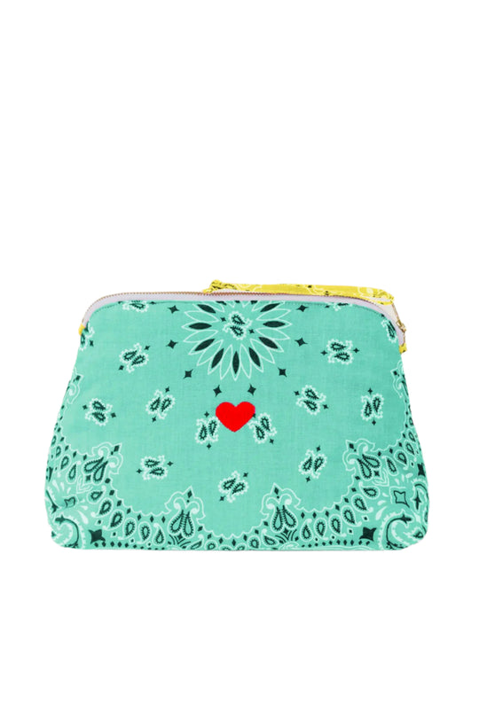 Call It Vanity Large - Coeurmint / Pale Yellow Handcrafted Toiletry Bag