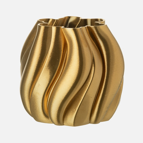 Gold 3D Printed Porcelain Irregular Vase
