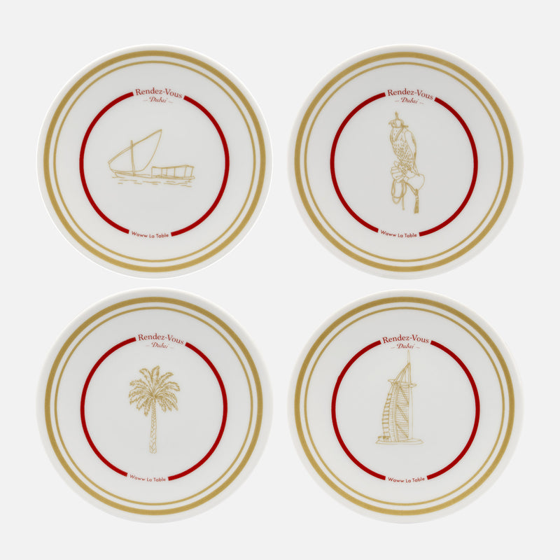 Bread & Butter plate box of 4-(Ø 12.5cm)