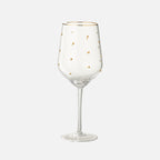 Gold Dotted Wine Glass – Transparent Luxury Glassware (550ml)