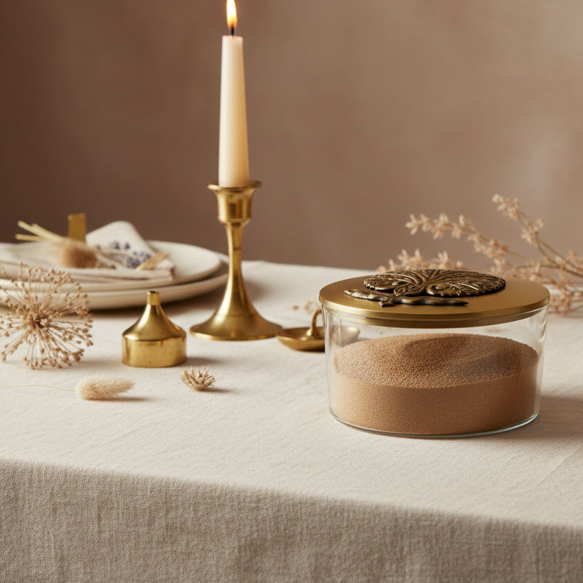 Candy Jar – Embossed Flower Sahara Rose (Small)