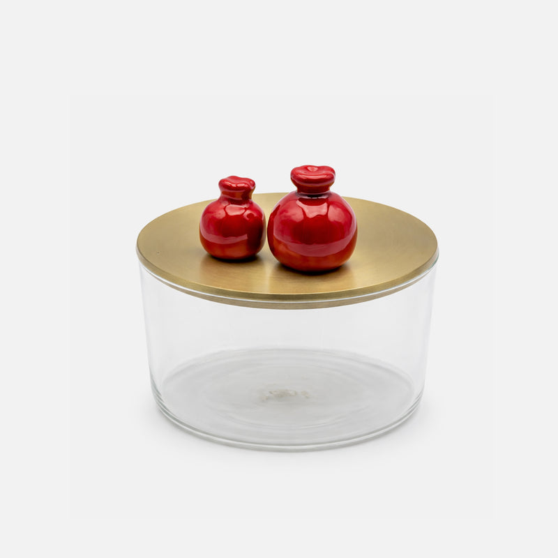 Candy Jar with Aluminium Lid – Red (Small)