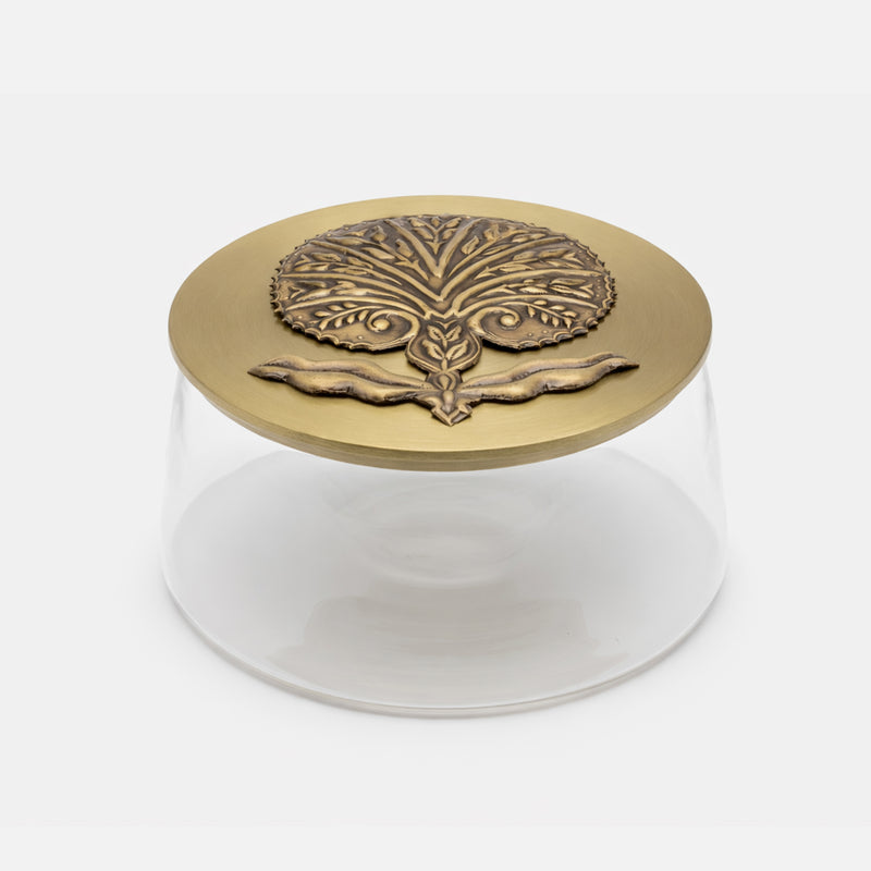 Candy Jar – Embossed Flower Sahara Rose (Large)