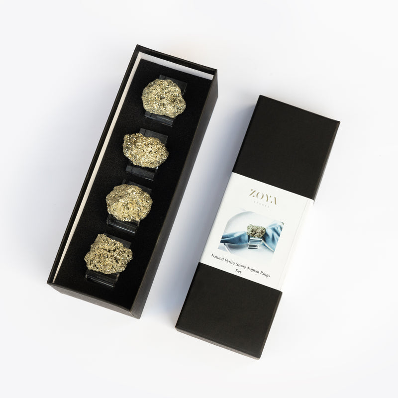 Pyrite Napkin Rings, Set of 4