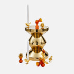 Zig Zag Metal Stool – Gold Side Table