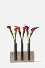 Travertine Marble Base with Glass Tubes