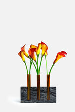 Luna Tube Glass Vase With Preserved Flower Arrangement