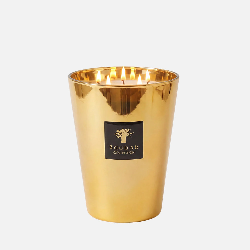 Baobab Collection Les Exclusives Aurum 5-wick scented candle in mouth-blown glass, 3kg, front view