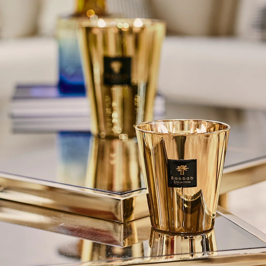 Baobab Collection Les Exclusives Aurum 5-wick scented candle in mouth-blown glass, 3kg, styled in a room setting