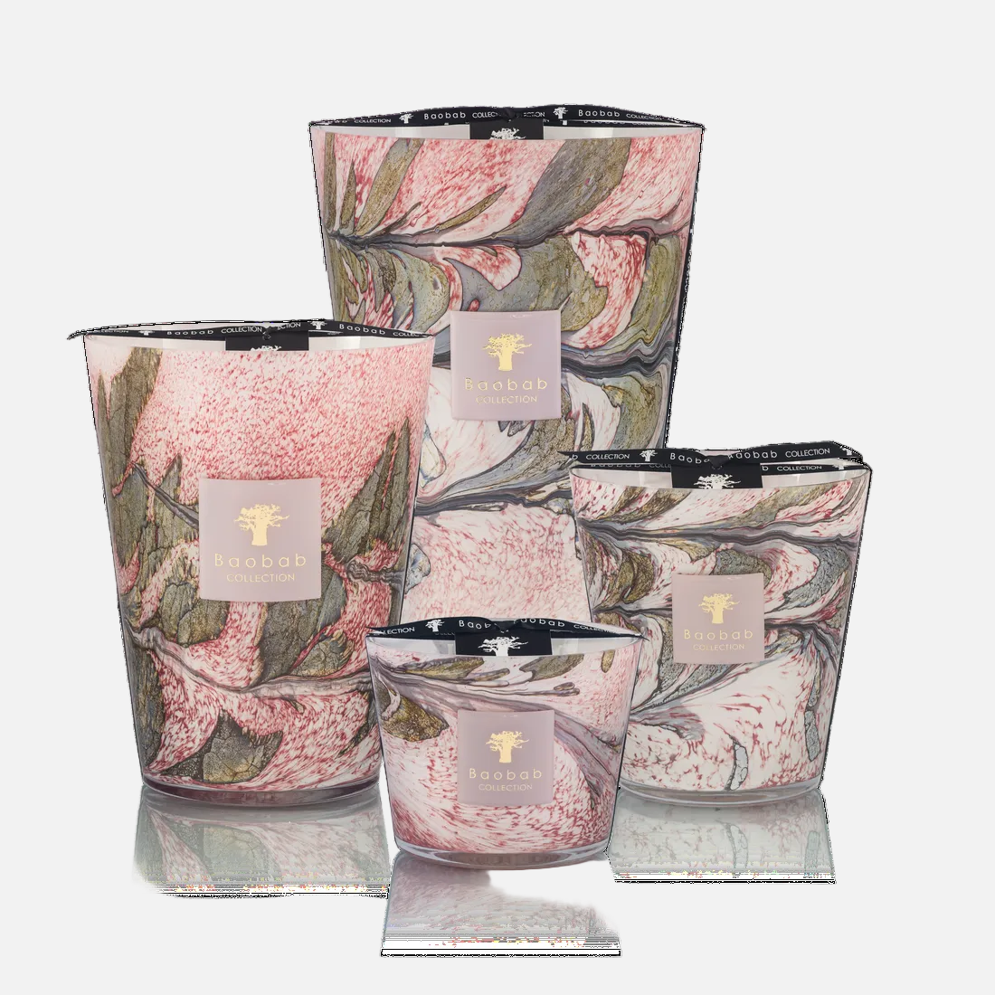 Baobab Collection Manon 4-wick scented candle in mouth-blown glass, 1.1kg, front view (2)