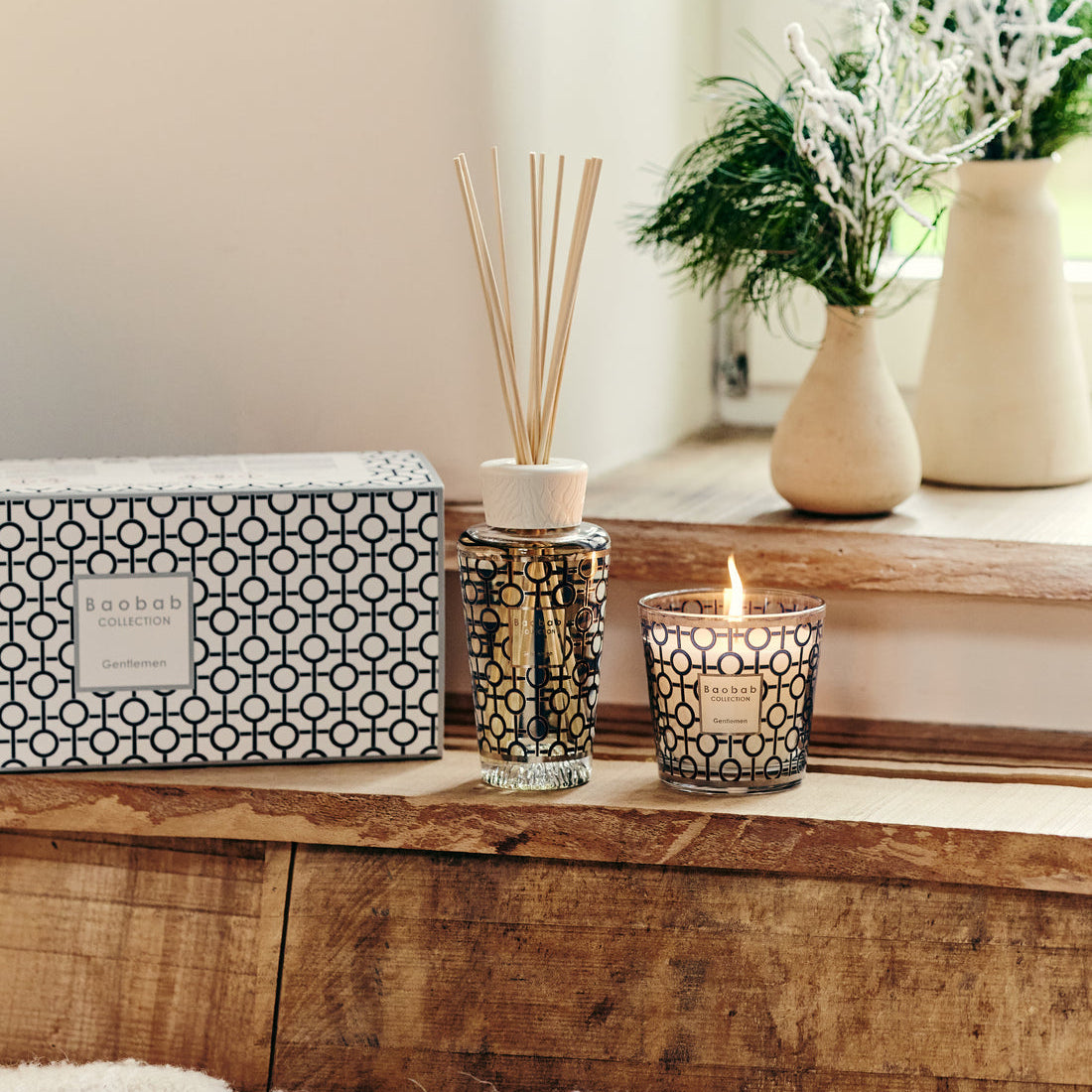 Baobab Collection My First Baobab Gentlemen gift box, styled in a room setting