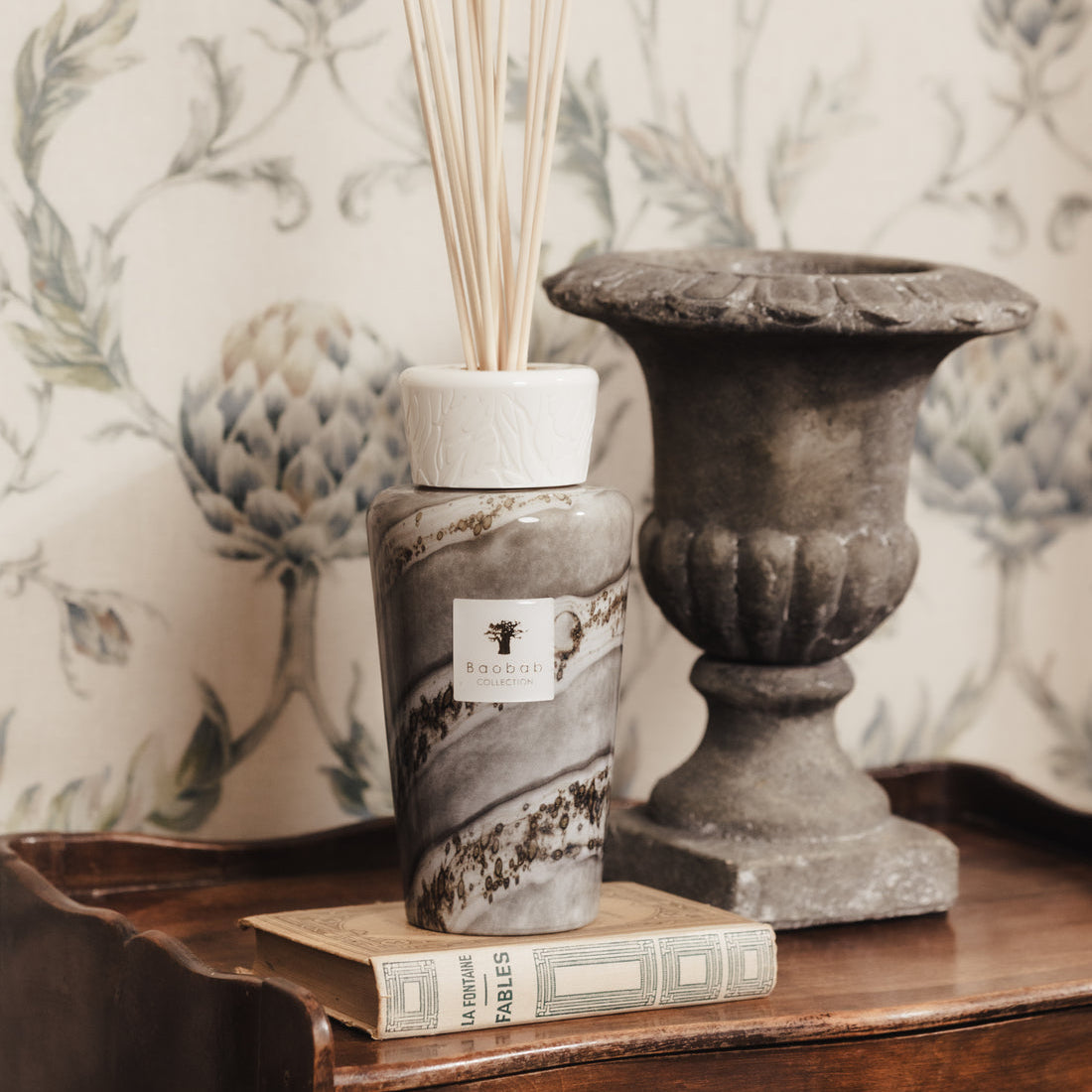 Baobab Collection Sand Atacama reed diffuser, 500ml, styled in a room setting
