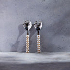 Be Home Mya inlay salad serving set in stainless steel, styled in a room setting