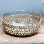 Be Home Seagrass Cage hand-woven salad bowl, 25cm, front view 2
