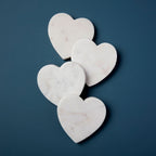 Be Home white marble heart coasters, set of four, front view