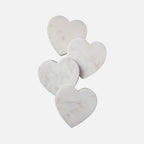 Be Home white marble heart coasters, set of four, front view 2