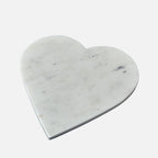 Be Home white marble heart serving board, 27x25cm, front view