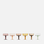 Diseguale Textured Champagne Bowls, Amber/Pink, Set of 6