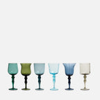 Diseguale Textured Goblets, Blue/Green, Set of 6
