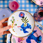 Bitossi Home Fabula bird motif porcelain appetizer plate, 15cm, front view