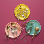 Bitossi Home Fiocco bow salad servers in silver, detail view