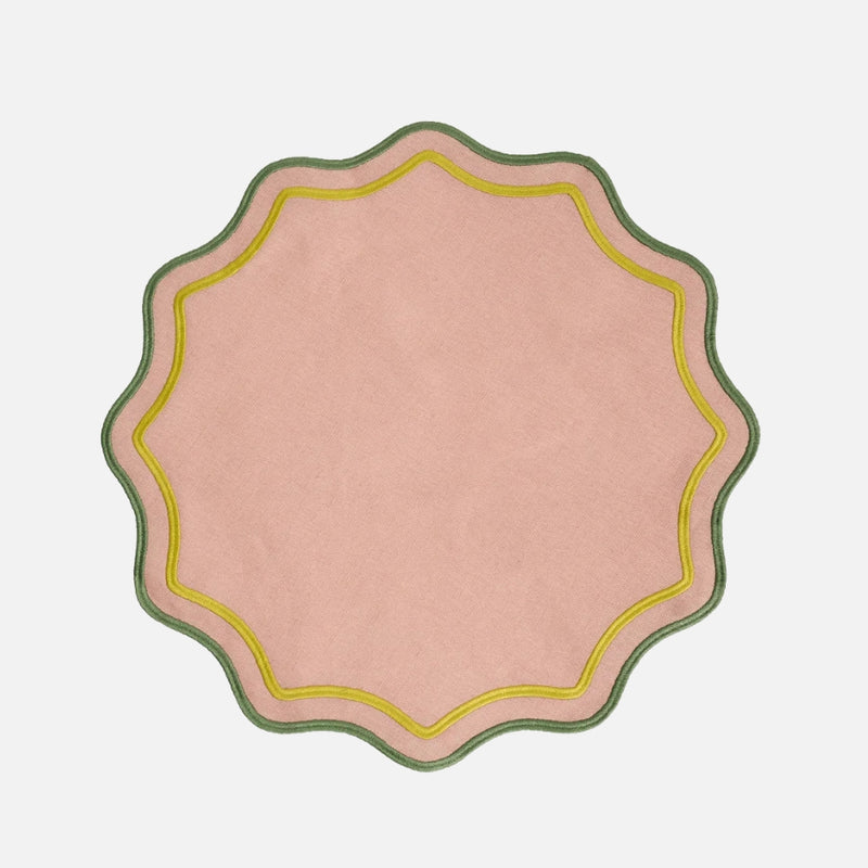 Smerlo Pink Scalloped Placemats, 38cm, Set of 2