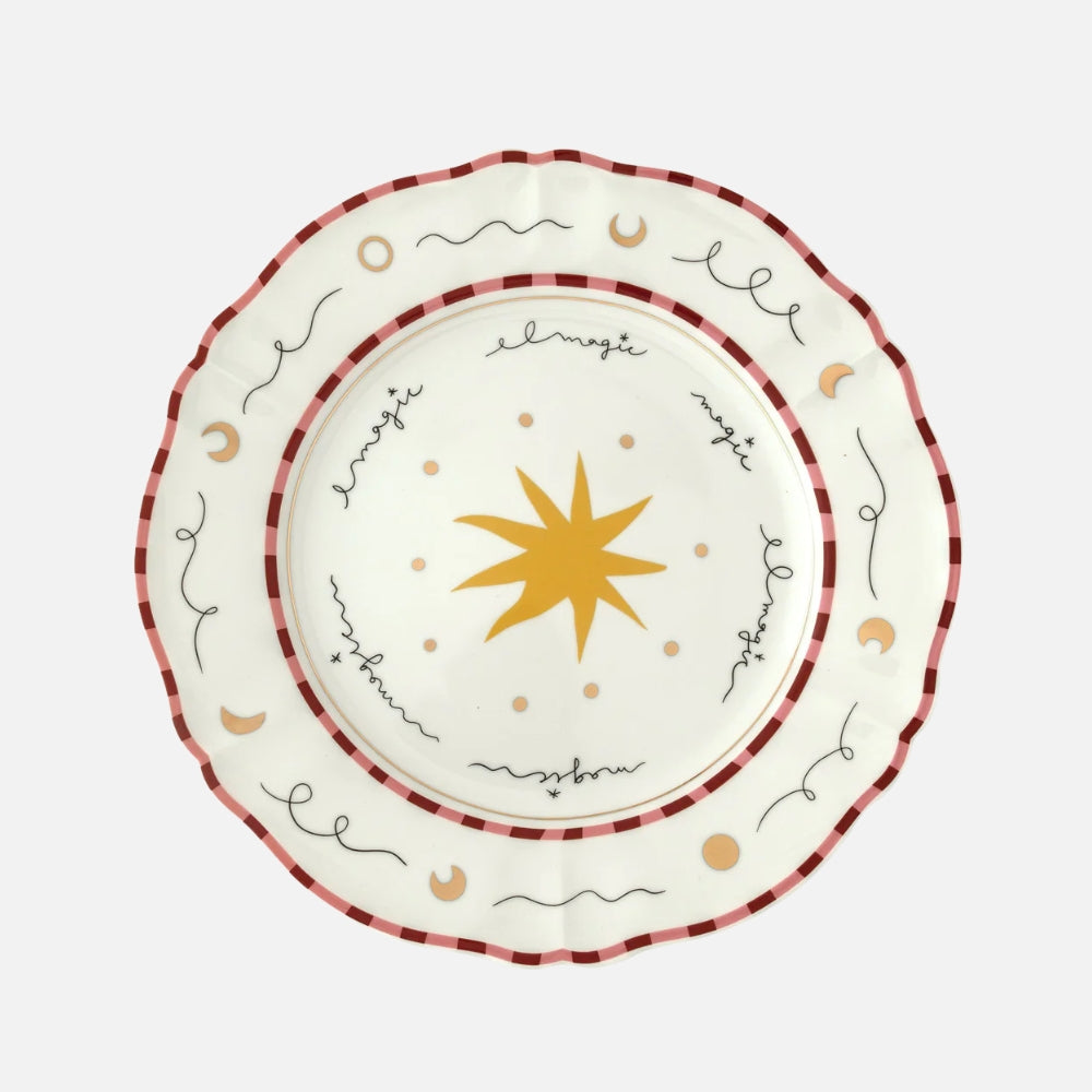 Bitossi Home Star decorated porcelain dinner plate, 26.5cm, viewed from above