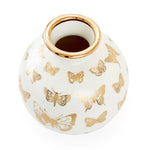 Botanist Round Butterfly Vase - Gold Porcelain Accent