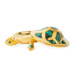 Brass Turtle Box with Malachite Inlay – Decorative Storage Accent