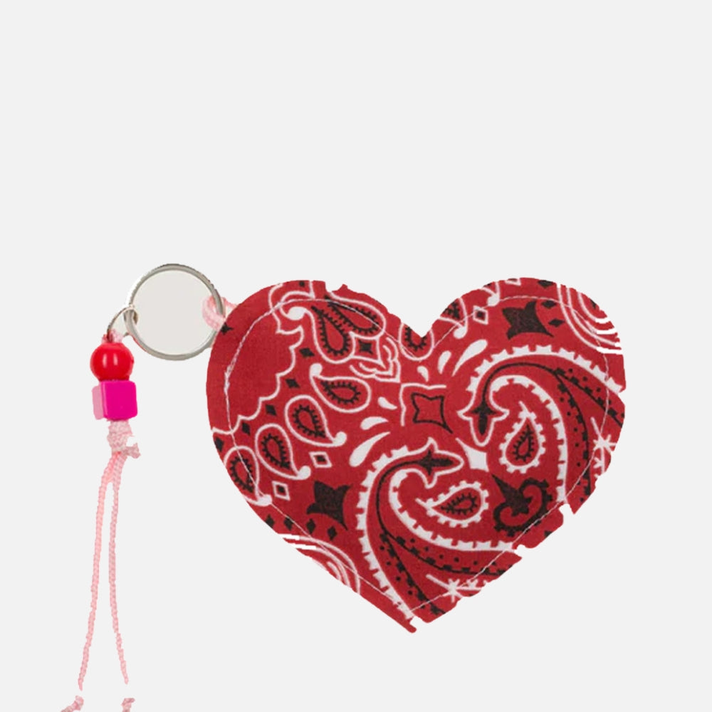 Coeur Key Ring, Vintage Red & Pale Pink