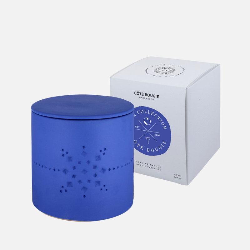 4-wick Izza Bleu L Mandarine Majorelle Scented Candle, 15cm, 180 hours