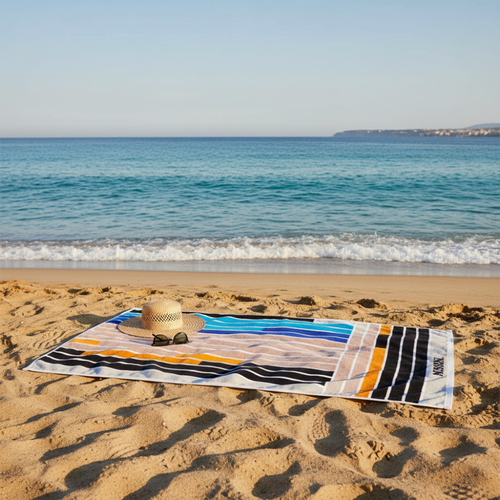 180x100 cm Melody striped cotton terry beach towel