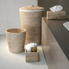 Décor Walther Rattan Basket Multi-Purpose Box, styled in a bathroom setting