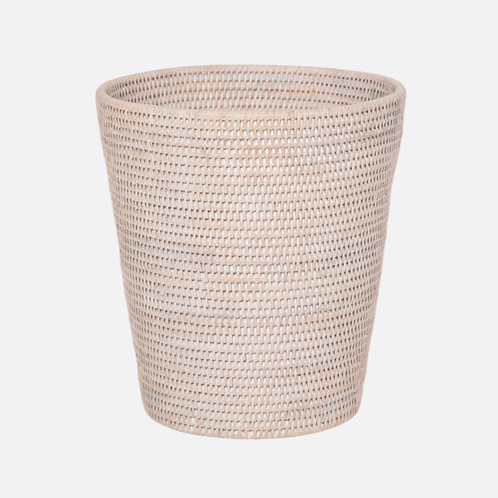 Décor Walther Rattan Basket Round Bin, front view