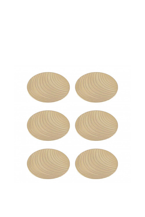 Gold Striped Coasters, Set of 6