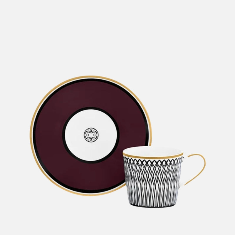 Burgundy Espresso Cup & Saucer (9cl)