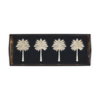 Caspari Bar tray-Black Grand palms