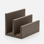 Giobagnara Arthur Leather Letter Holder, Mud, front view