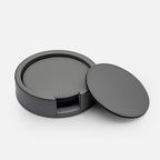 Giobagnara Tao Coaster Holder with 6 Coasters, Rock, front view 2