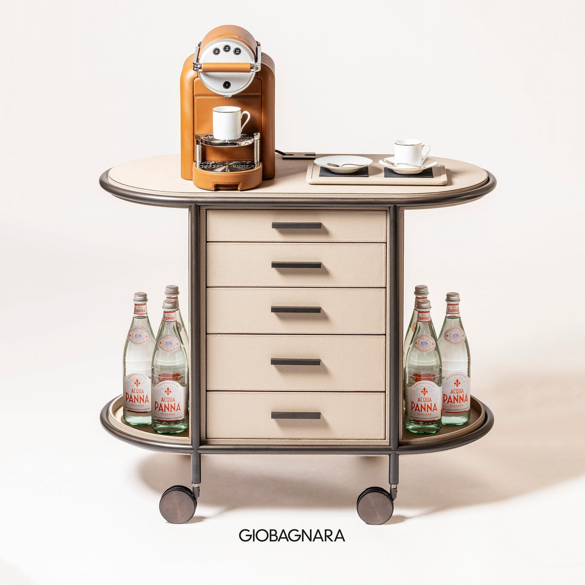 Giobagnara Zenius Lines Coffee Machine, Sienna, styled in a room setting 2