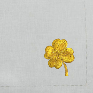Golden Clover Napkin -Pearl