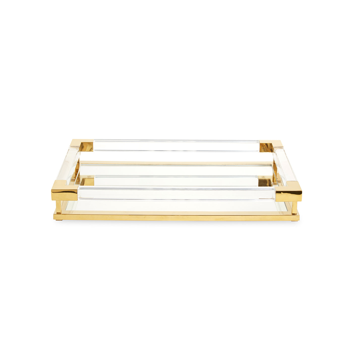 Jacques Small Tray - Clear Acrylic & Brass