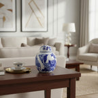 Chinoiserie  decorative ceramic jar